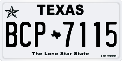 TX license plate BCP7115