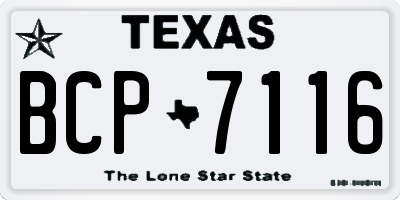 TX license plate BCP7116