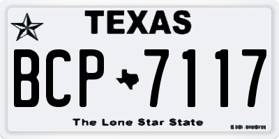 TX license plate BCP7117