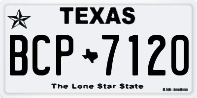 TX license plate BCP7120