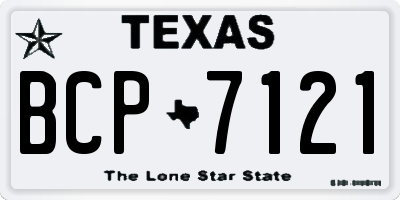 TX license plate BCP7121