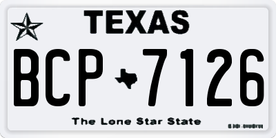 TX license plate BCP7126