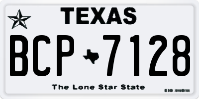 TX license plate BCP7128