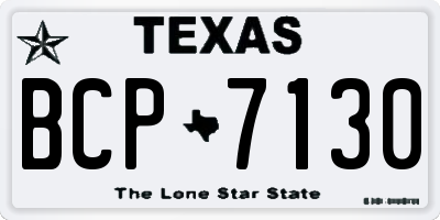 TX license plate BCP7130