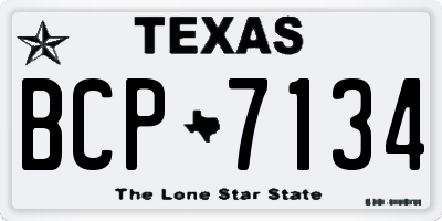 TX license plate BCP7134