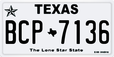 TX license plate BCP7136