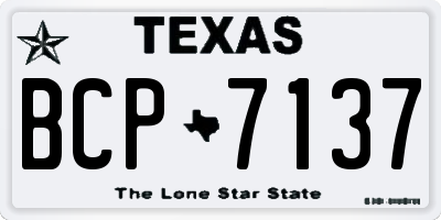 TX license plate BCP7137