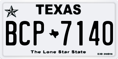 TX license plate BCP7140