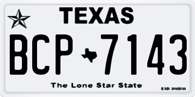 TX license plate BCP7143