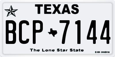 TX license plate BCP7144