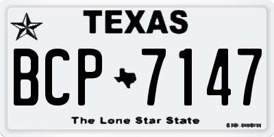TX license plate BCP7147