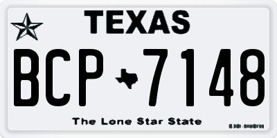 TX license plate BCP7148