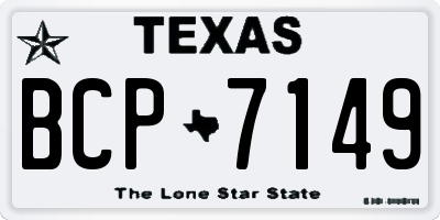 TX license plate BCP7149