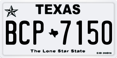 TX license plate BCP7150