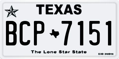 TX license plate BCP7151