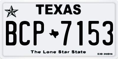 TX license plate BCP7153