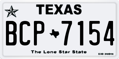 TX license plate BCP7154