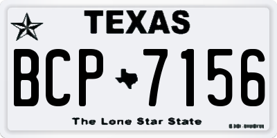 TX license plate BCP7156