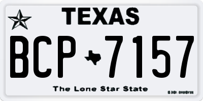 TX license plate BCP7157