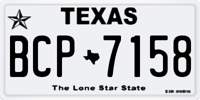 TX license plate BCP7158