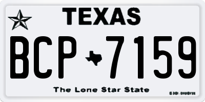 TX license plate BCP7159