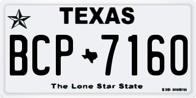 TX license plate BCP7160