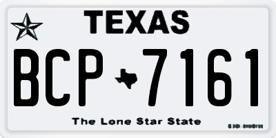 TX license plate BCP7161