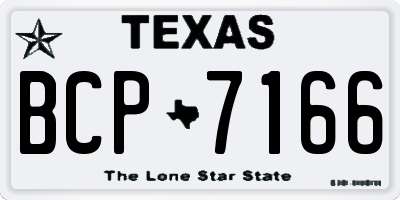 TX license plate BCP7166
