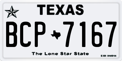 TX license plate BCP7167