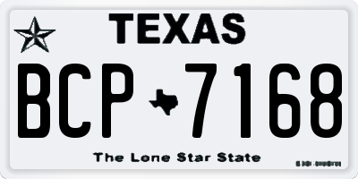 TX license plate BCP7168