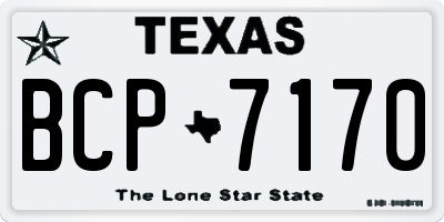 TX license plate BCP7170