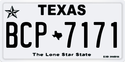 TX license plate BCP7171