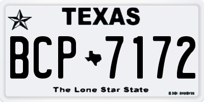 TX license plate BCP7172