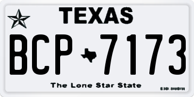 TX license plate BCP7173