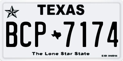 TX license plate BCP7174