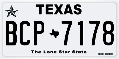 TX license plate BCP7178