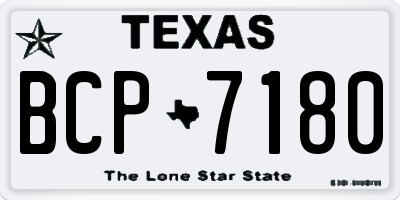 TX license plate BCP7180