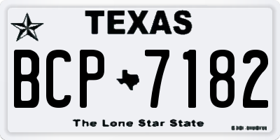 TX license plate BCP7182