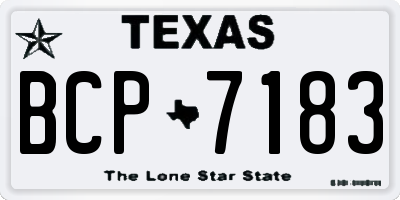 TX license plate BCP7183