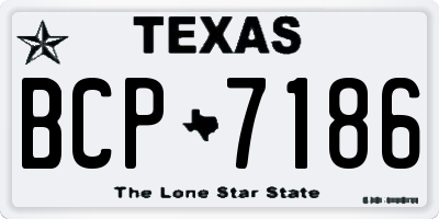 TX license plate BCP7186