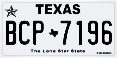 TX license plate BCP7196