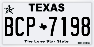 TX license plate BCP7198