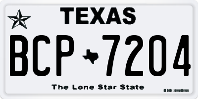 TX license plate BCP7204