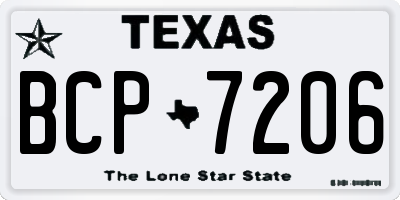 TX license plate BCP7206
