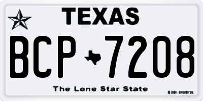 TX license plate BCP7208