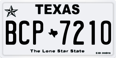 TX license plate BCP7210