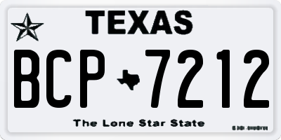 TX license plate BCP7212
