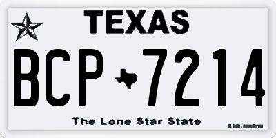 TX license plate BCP7214