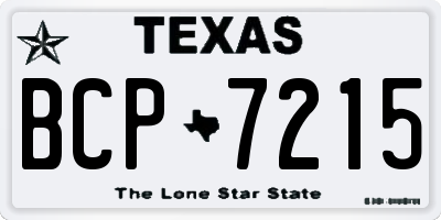 TX license plate BCP7215