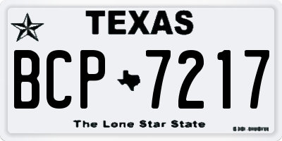 TX license plate BCP7217
